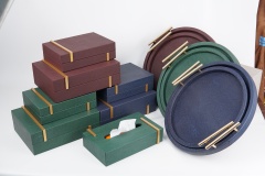 FISH ROE PATTERN LEATHER HOME DECORATION SET