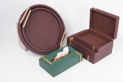 FISH ROE PATTERN LEATHER HOME DECORATION SET