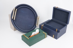 FISH ROE PATTERN LEATHER HOME DECORATION SET