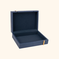 FISH ROE PATTERN LEATHER BOX-TWO PIECE SET