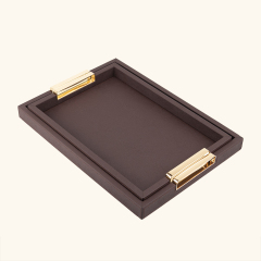 FISH ROE PATTEM RECTANGLE LEATHR TRYA-TWO PIECE SET