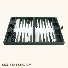 BACKGAMMON LEATHER BOX SET