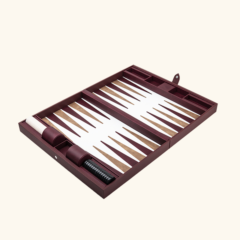 BACKGAMMON LEATHER BOX SET
