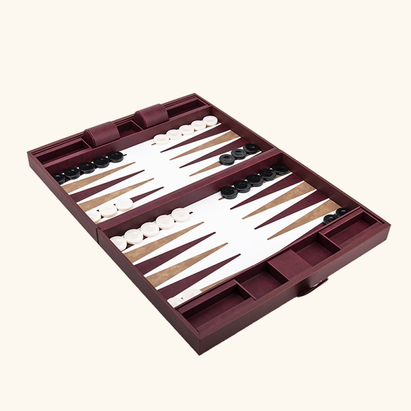 BACKGAMMON LEATHER BOX SET