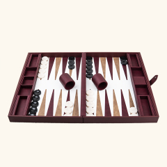 BACKGAMMON LEATHER BOX SET