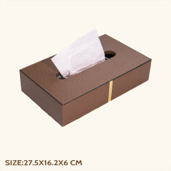 CROSS-GRAINED PU TISSUE BOX
