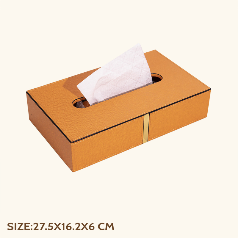 CROSS-GRAINED PU TISSUE BOX