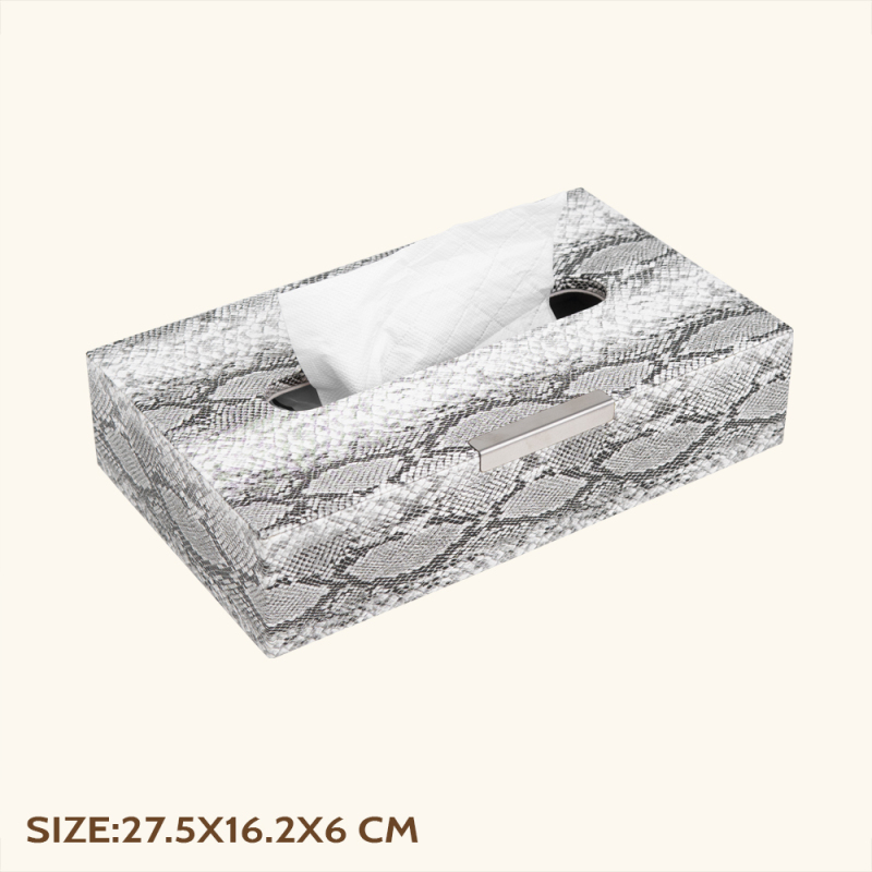 SNAKE PU LEATHER TISSUE BOX