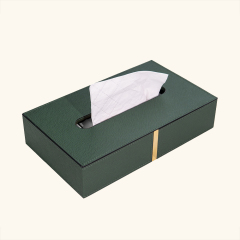 CROSS-GRAINED PU TISSUE BOX