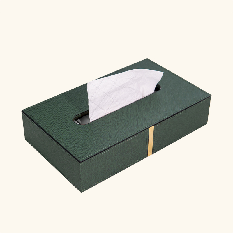 CROSS-GRAINED PU TISSUE BOX