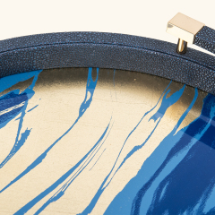 GOLD FOIL PAINTING ROUND FISH ROE PU TRAY