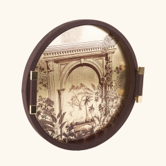 GOLD FOIL PAINTING ROUND FISH ROE PU TRAY