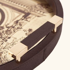 GOLD FOIL PAINTING ROUND FISH ROE PU TRAY