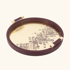 GOLD FOIL PAINTING ROUND FISH ROE PU TRAY