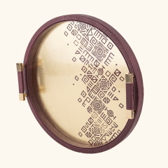 GOLD FOIL PAINTING ROUND FISH ROE PU TRAY