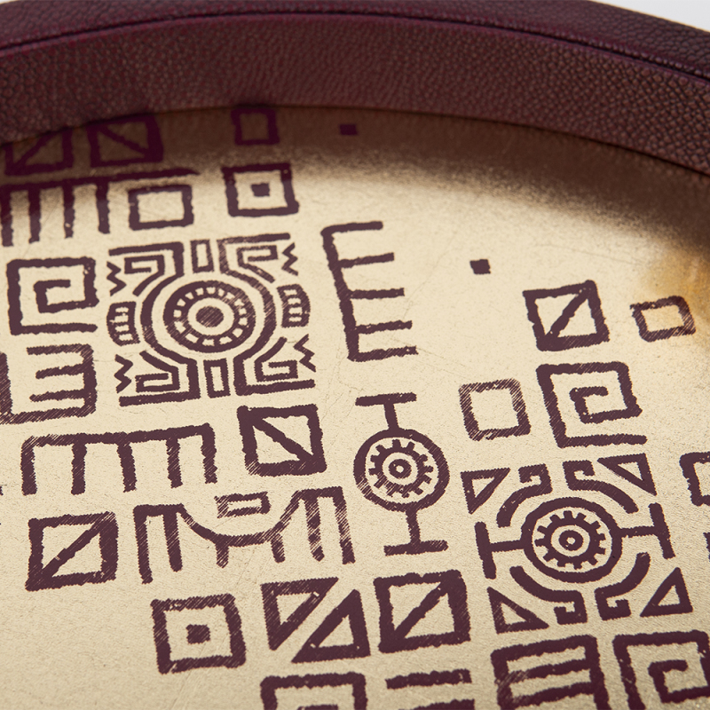 GOLD FOIL PAINTING ROUND FISH ROE PU TRAY