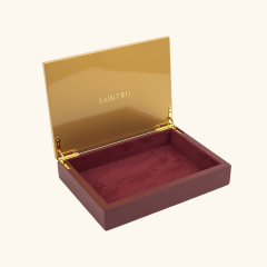 GOLD FOIL TOP WOODEN BOX WITH MATT BASE