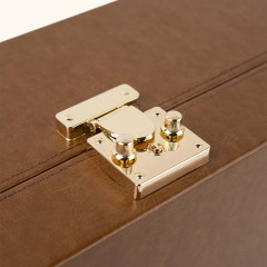 TOP AND FRONT OPEN PU LEATHER PERFUME BOX WITH GOLDEN LOCK