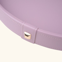 PANA LEATHER ROUND TRAY-TWO PIECE SET