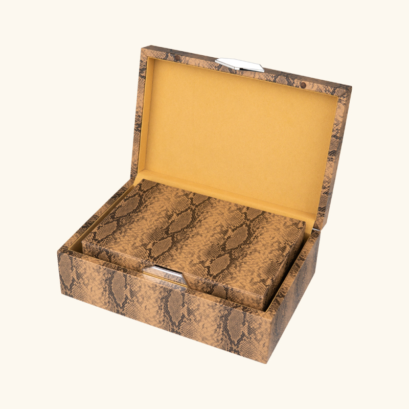 SNAKESKIN PU LEATHER BOX TWO PIECE SET