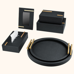Leather Box Tray Set