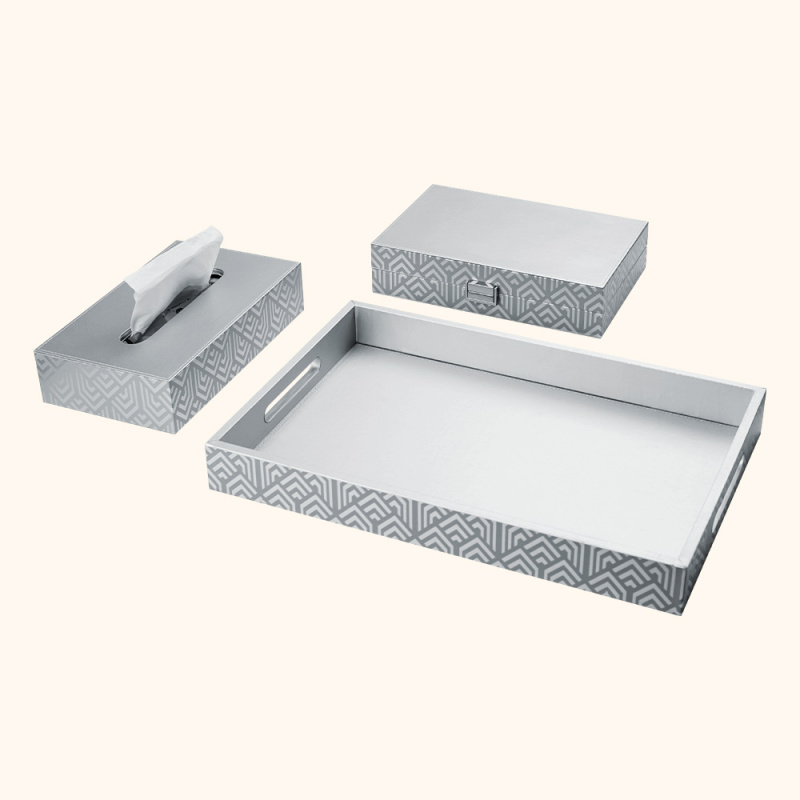 Silk-screened patterned tray