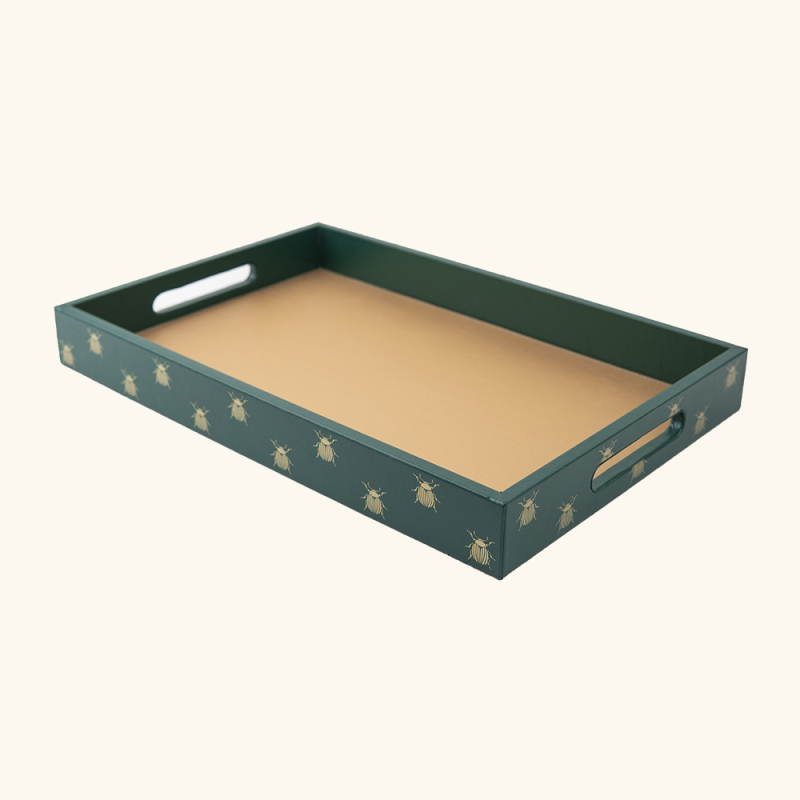 Silk-screened patterned tray