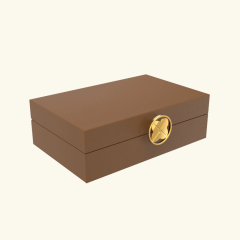 Wooden Box with Metal Patterned Handle