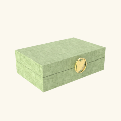 Wooden Box with Metal Patterned Handle
