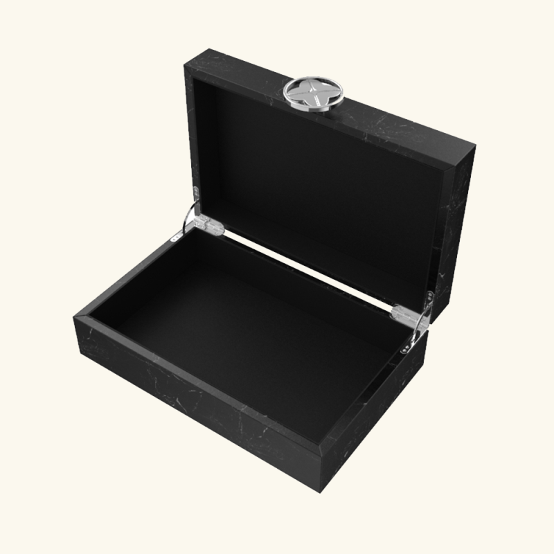 Wooden Box with Metal Patterned Handle