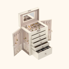 Multi-layer leather jewelry box