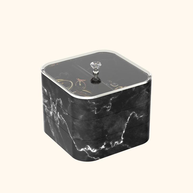 Marble-Pattern Jewelry Box