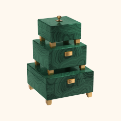 Wood-grain metal base jewelry box