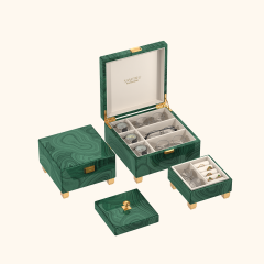 Wood-grain metal base jewelry box