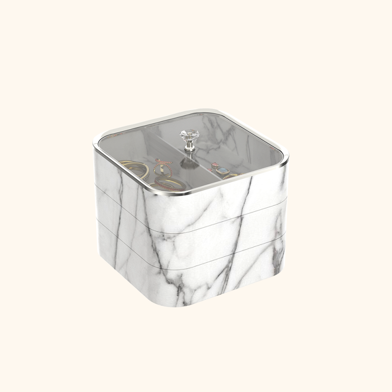 Marble-Pattern Jewelry Box