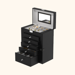 Multi-layer leather jewelry box