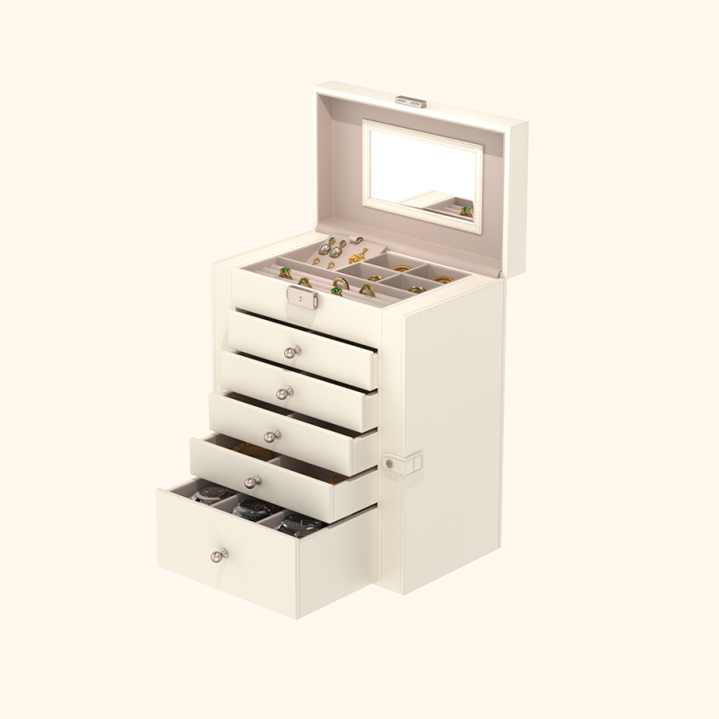 Multi-layer leather jewelry box