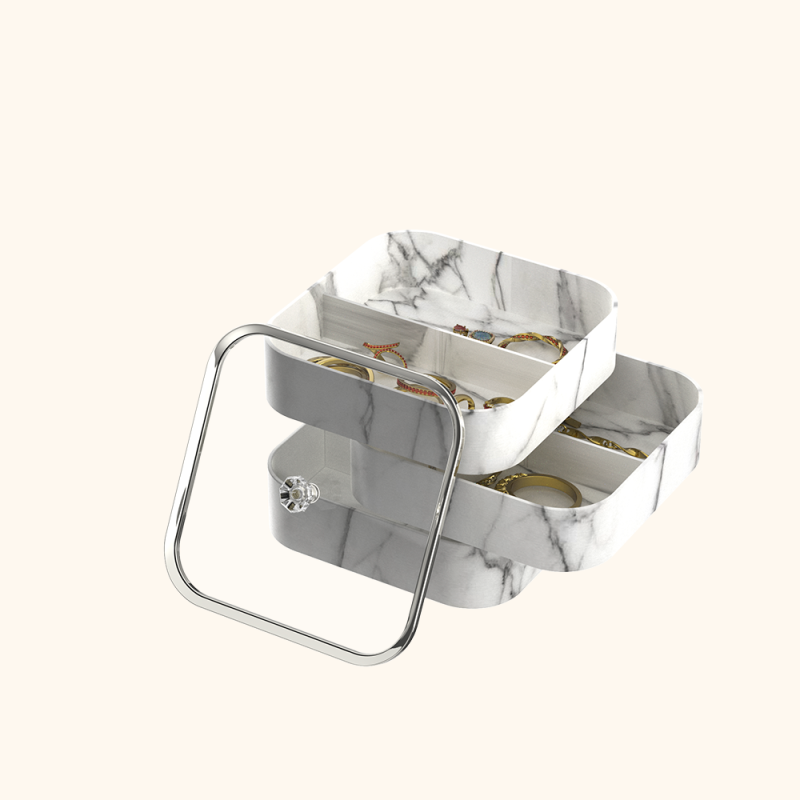Marble-Pattern Jewelry Box