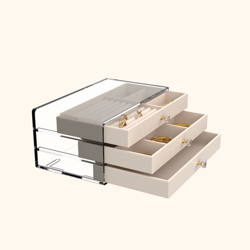 Acrylic 3-Tier Jewelry Box