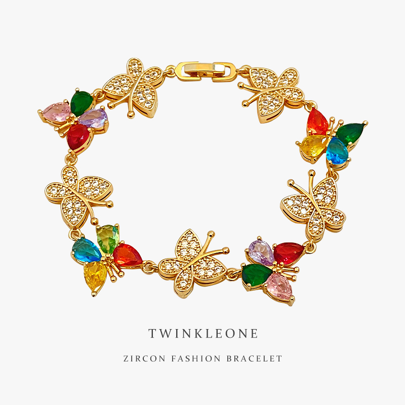 TWINKLE ONE Butterfly colored zircon bracelet