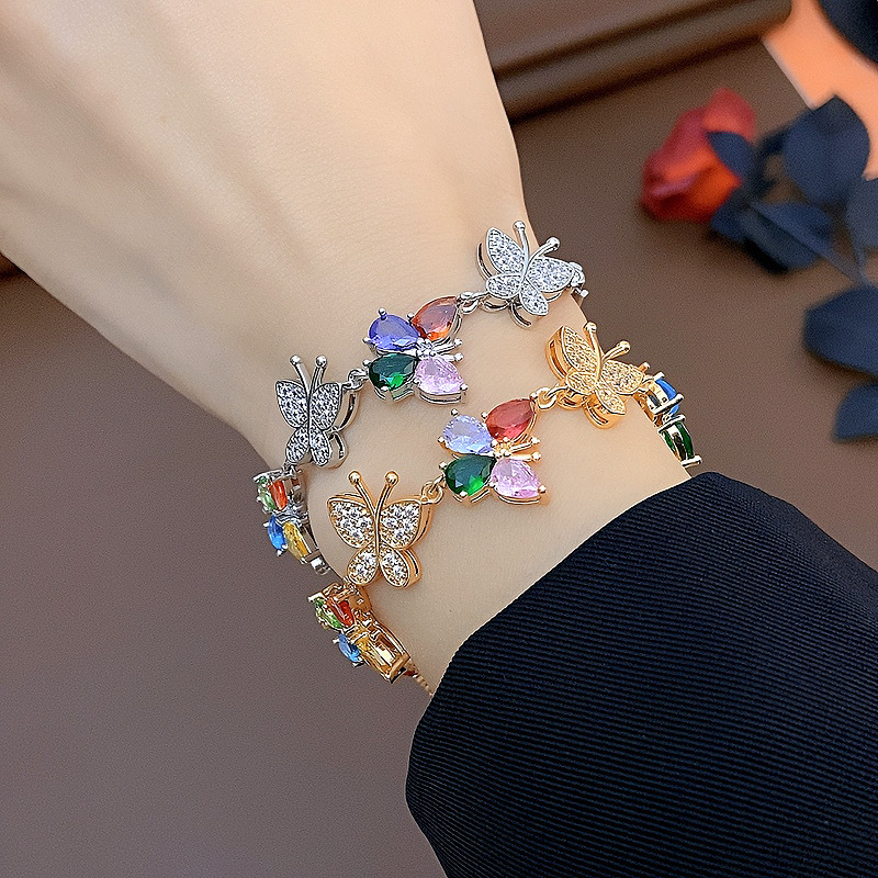 TWINKLE ONE Butterfly colored zircon bracelet
