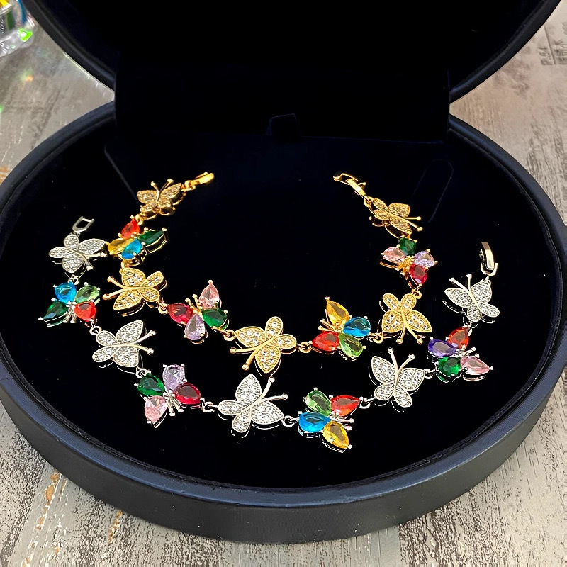 TWINKLE ONE Colorful Butterfly Zircon Handmade Bracelet