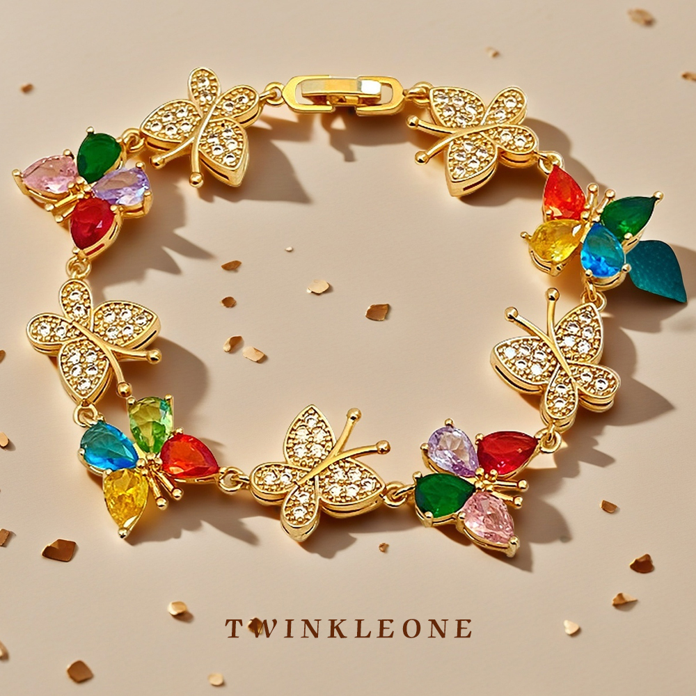 TWINKLE ONE Colorful Butterfly Zircon Handmade Bracelet