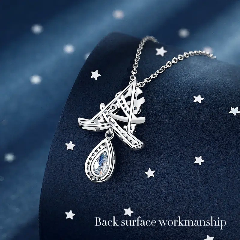 Christmas Tree Necklace, S925 Sterling Silver, Teardrop Pendant, Tassel Design, Christmas Gift