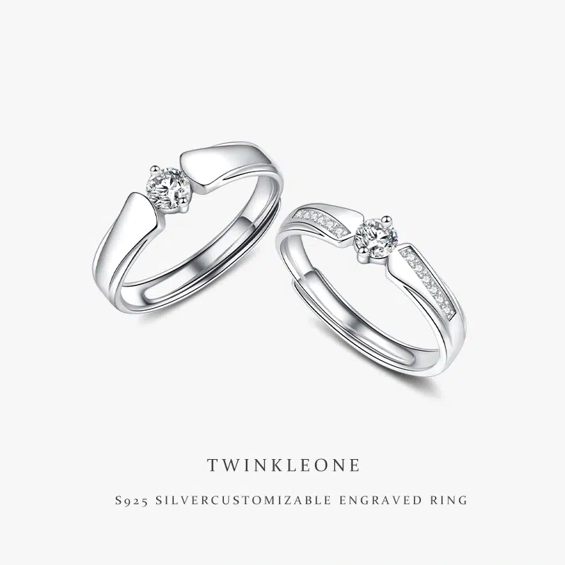 True Love Vow Wedding Rings, S925 Silver, Custom Engraving, Proposal & Engagement