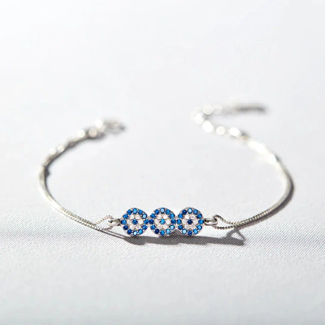 Magic Eye Lucky Charm Bracelet, S925 Sterling Silver, Simple Stylish