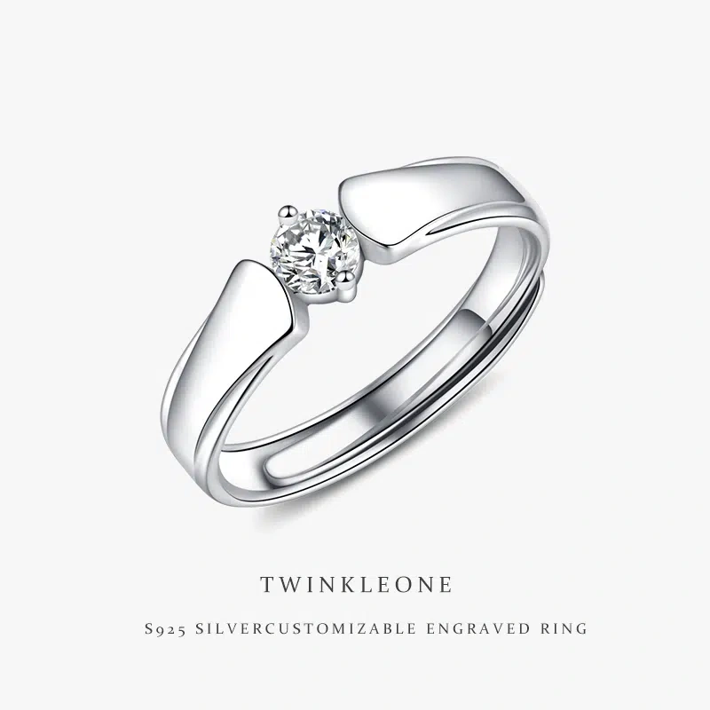 True Love Vow Wedding Rings, S925 Silver, Custom Engraving, Proposal & Engagement