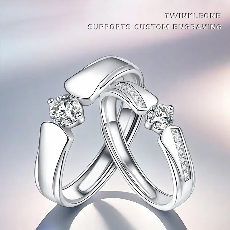 True Love Vow Wedding Rings, S925 Silver, Custom Engraving, Proposal & Engagement