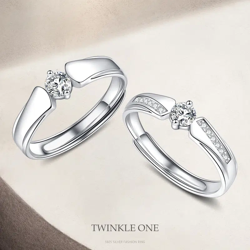 True Love Vow Wedding Rings, S925 Silver, Custom Engraving, Proposal & Engagement