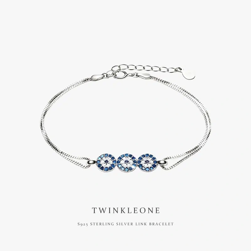 Magic Eye Lucky Charm Bracelet, S925 Sterling Silver, Simple Stylish
